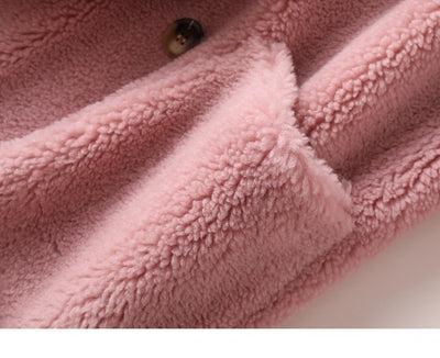 Abrigo de Lana Suelta Esquilada Largo para Mujer - Image 16