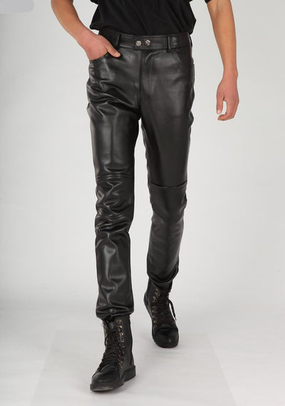 Pantalones de Cuero para Motociclista con Costuras Reforzadas - Image 5