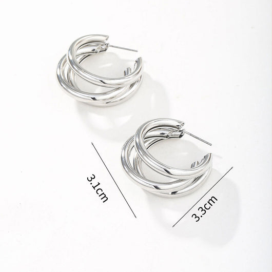 Aretes Redondos de Diseño Contemporáneo Europa América - Estilo Personalizado - Image 8