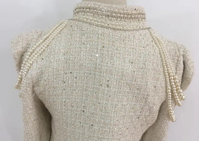 Chaqueta de Lentejuelas Perladas con Borlas y Cuentas para Mujer - Image 18