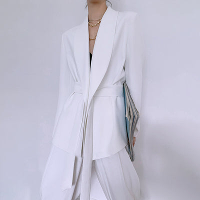 Trajes Primavera Verano Blancos de Doble Capa - Colección Elegancia Sólida - Image 5