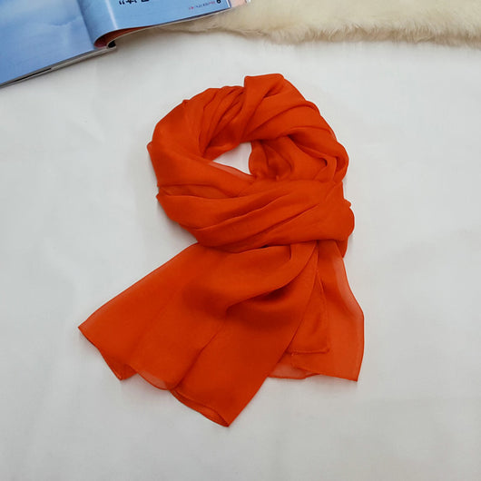 Pañuelo de Seda Elegante Liso para Mujer - Todas las Estaciones - Image 19