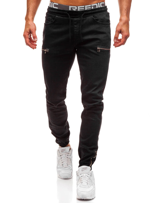 Jeans Casuales para Hombre con Diseño Escarche y Cierre Deportivo - Image 4