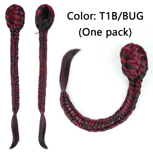 Peluca Trenza Sintética Cola de Caballo Estilo Fishtail para Mujer - Image 15