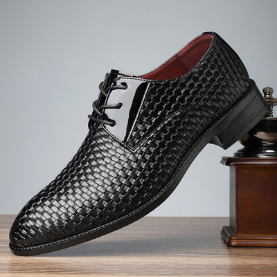 Zapatos Formales de Cuero para Hombre con Punta Afilada y Cordones - Image 5