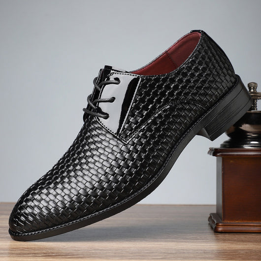 Zapatos Formales de Cuero para Hombre con Punta Afilada y Cordones - Image 5