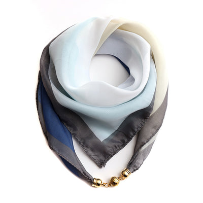 Pañuelo Floral Dorado de Gasa Ligera para Mujer - Image 14