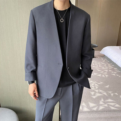 Traje Casual Hombre Estilo Coreano Moderno - Image 3
