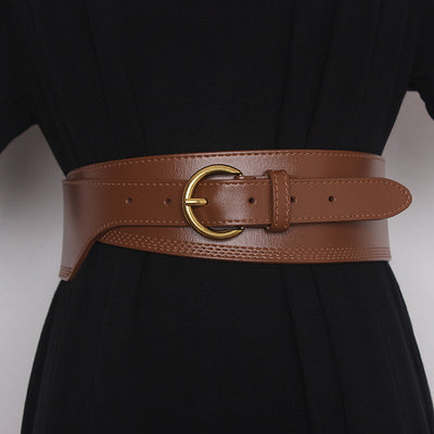 Cinturón de Cuero Grabado con Hebilla Japonesa Irregular para Mujer - Image 7