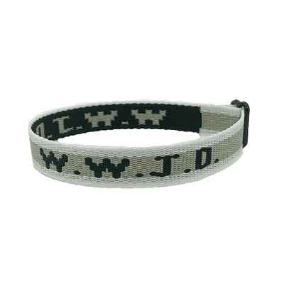 Pulsera Ajustable con Cinta Jacquard Estampada WWJD Unisex - Image 27