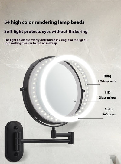 Espejo de Baño con Luz LED Plegable Doble Cara sin Perforación - Image 11
