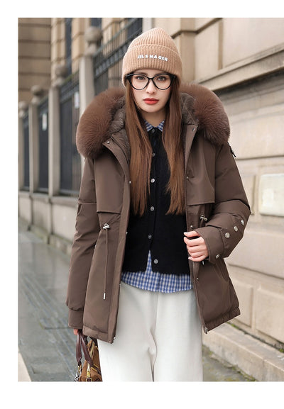 Chaqueta Acolchada Mujer con Cuello de Pelaje y Forro Polar - Image 34