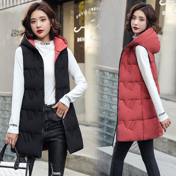 Abrigo Parka Acolchado Reversible con Capucha para Mujer