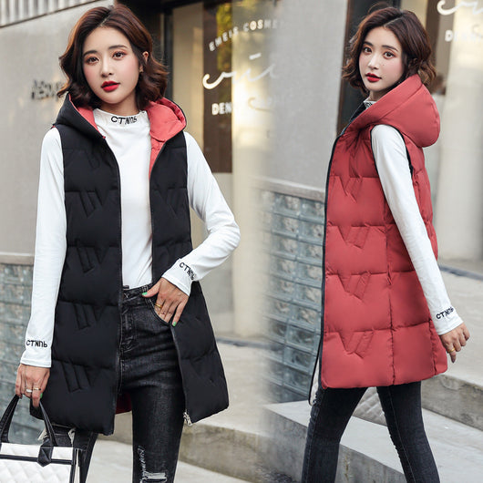 Abrigo Parka Acolchado Reversible con Capucha para Mujer