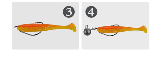 Kit de Anzuelos Jig Bicolor con Cola Simulada para Pesca - Image 9