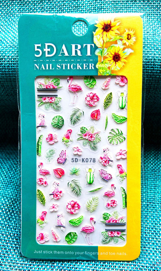 Stickers de Uñas 3D con Relieve - Diseño Cuadros y Moños para Verano - Image 46
