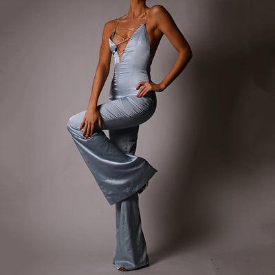 Pantalón Tubo Elegante con Diseño de Tiras Diamantadas - Image 12