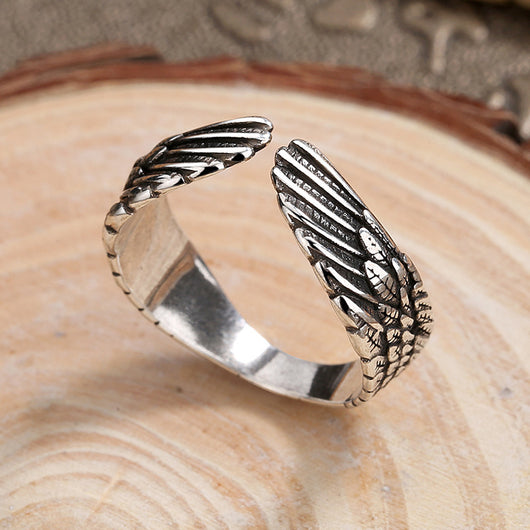 Anillo Alas de Ángel Guardián para Mujer con Plumas - Image 4