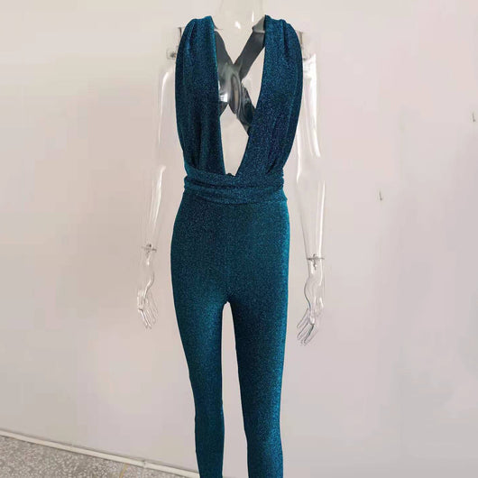 Enterizo de Seda Brillante con Tirantes Sexy - Image 32