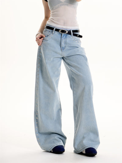 Pantalones Matchet Estilo Hot Girl Retro Americano con Detalles Remachados - Image 7