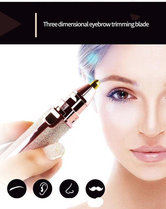 Depiladora Eléctrica Compacta con Diseño de Labial y Perfilador de Cejas Automático - Image 8