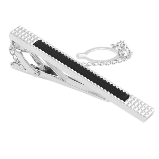 Broche de Cuello Rectangular en Ágata Negra y Metal - Image 9
