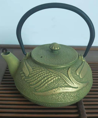 Olla de Hierro Colado Dorada Verde Libélula