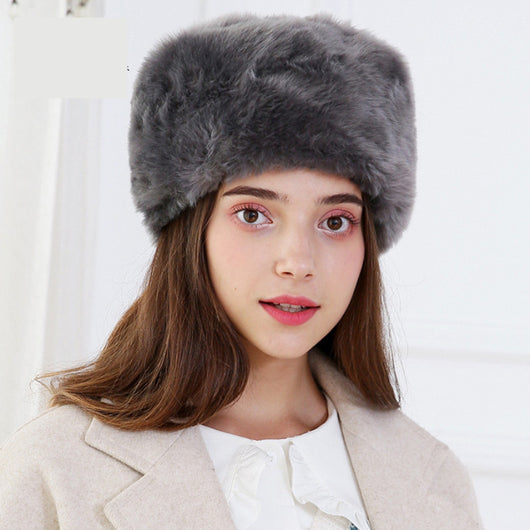 Gorro de Piel de Conejo Elegante para Invierno - Estilo Europeo y Americano - Image 3