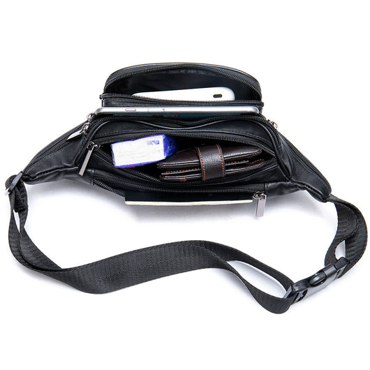 Bolsa para móvil en piel de cordero negra - Image 5