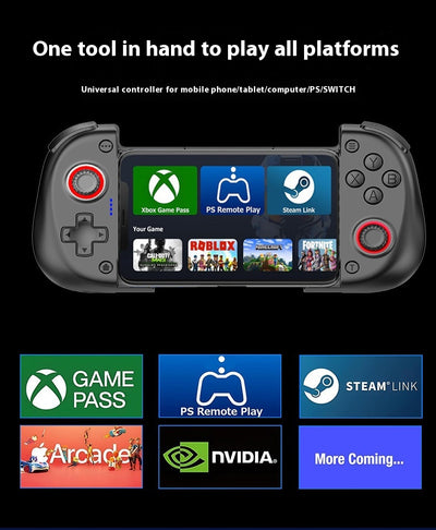 X3 stretching game controller with a blue left grip, red right grip, and a central cooling fan. - Image 13