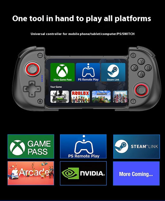 X3 stretching game controller with a blue left grip, red right grip, and a central cooling fan. - Image 13