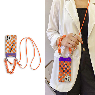 Funda Crossbody con Espejo y Diseño Ajedrez Contrastado para Celular - Image 7