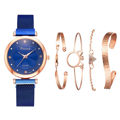 Set de Reloj para Dama con Correa de Malla de Aleación y Brazalete - Image 22