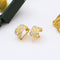 925 Sterling Silver Gilt Wavy Star Stud Earrings Gold 18x11mm