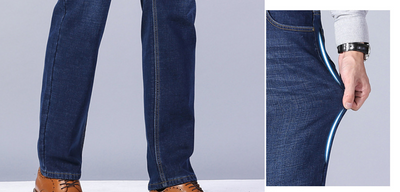 Jeans Casuales para Hombre con Forro Grueso y Terciopelo - Image 19