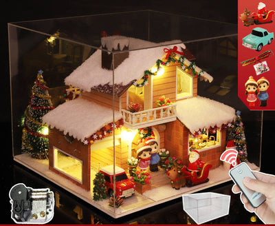 Caja de Música DIY Mansión Invernal - Pequeño Regalo Decorativo con Luz y Movimiento - Image 10
