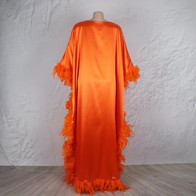 Vestido Africano Suelto de Lujo con Manga Murciélago y Abertura Alta - Image 31