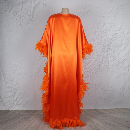 Vestido Africano Suelto de Lujo con Manga Murciélago y Abertura Alta - Image 31