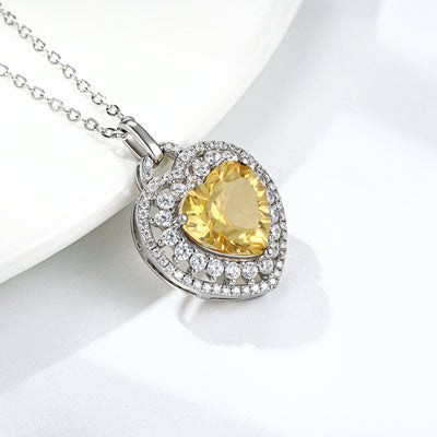 Collar Corazón Citrina Natural Plata 925 - Conjunto Completo para Mujer - Image 2