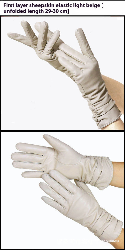 Guantes de Cuero Gamuza Premium para Mujer con Puño Extendido - Image 24