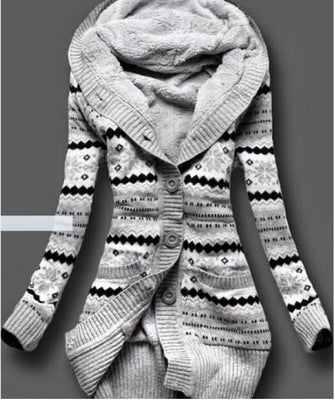 Cardigan tejido con capucha