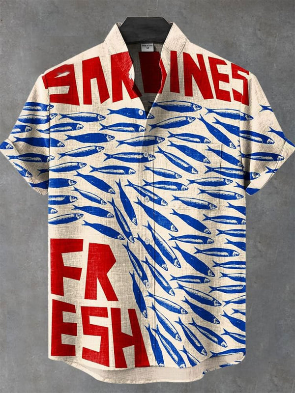 Camisa de Lino Vintage Cómoda con Botones - Manga Corta para Hombre - Image 3