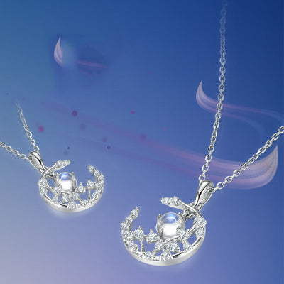 Collar Colgante Estrella y Luna con Piedra de Luna Natural - Image 6