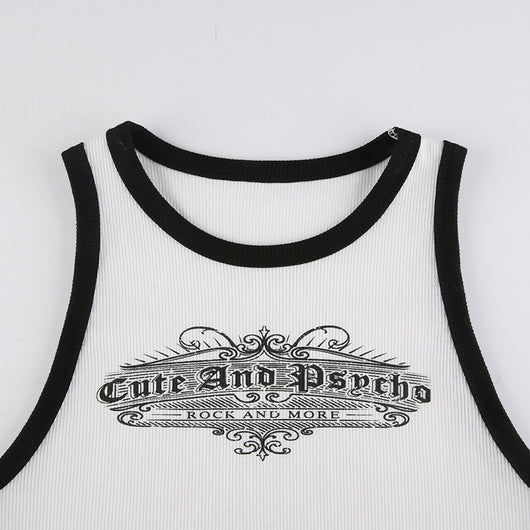 Top Cropped Estampado Alfabeto Contraste Ajustado - Image 10