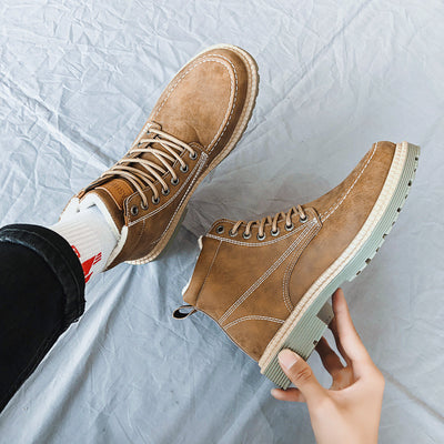 Botas de Trabajo Retro con Suela Gruesa para Hombre - Image 10