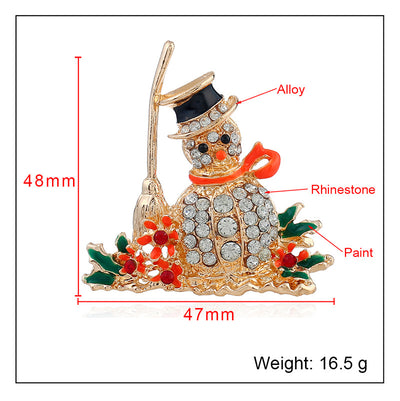 Broche Navideño Muñeco de Nieve Dorado de Lujo - Image 4