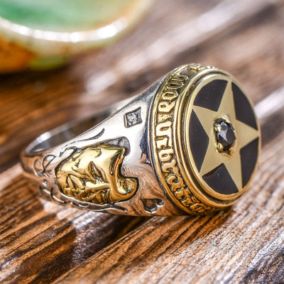 Anillo de Plata Tailandesa con Ágata Negra y Estrella de Cinco Puntas - Image 9