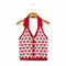 Blusa Halter Corta con Jacquard de Corazones