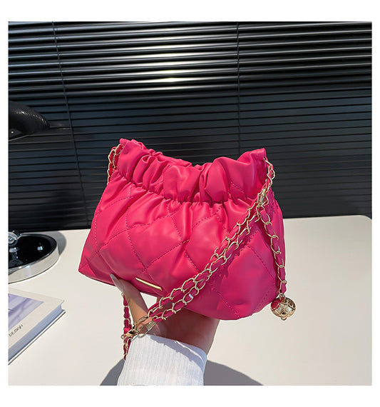 Bolso de Hombro con Cadena y Bordado de Diamantes para Mujer