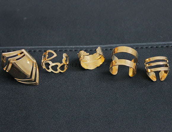 Anillo de Aleación Calado de Cinco Piezas